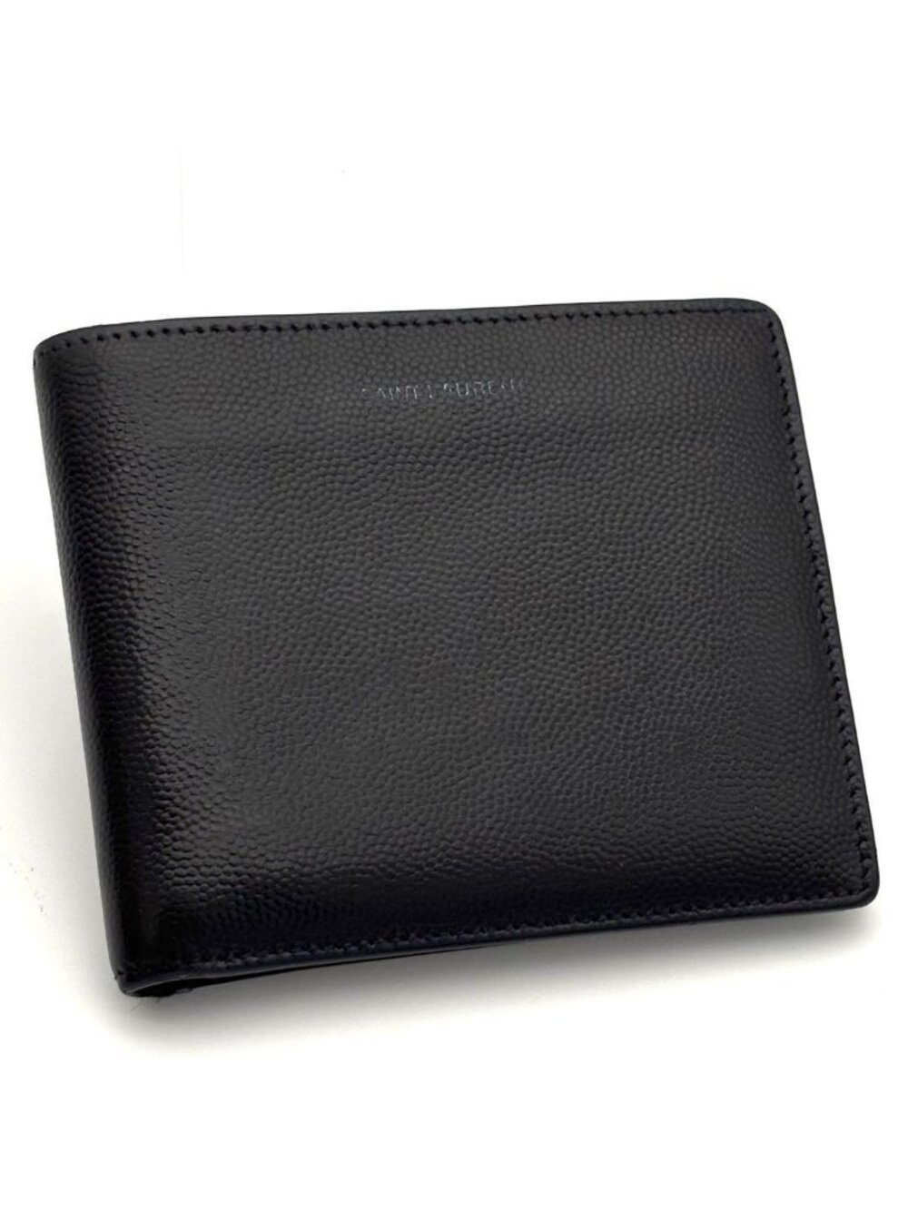 Saint Laurent Fold Wallet Bifold Leather Dark Navy Blue